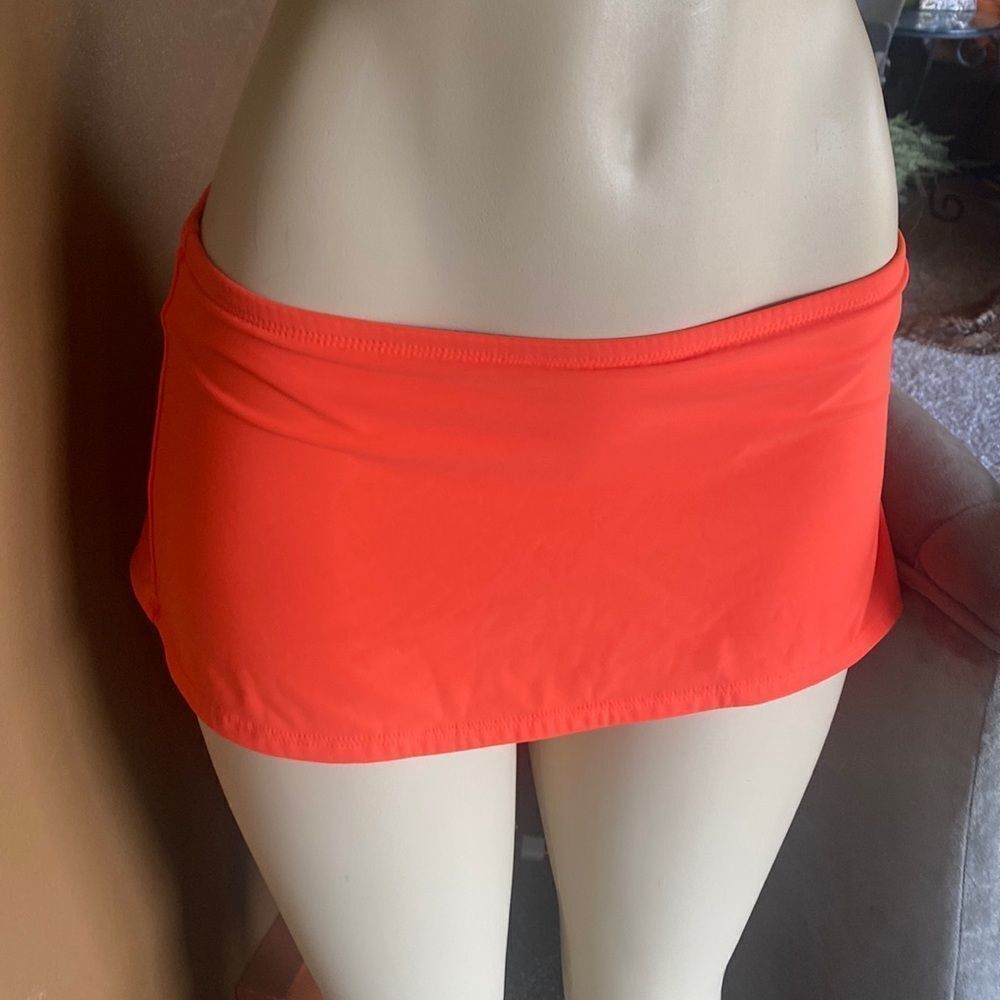 Spiegel Swim bikini built in bottom skirt Orange Size 4 NWT